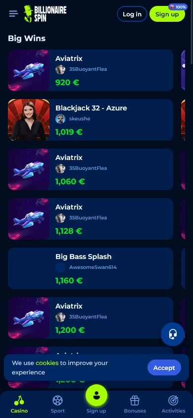 billionairespin mobile app